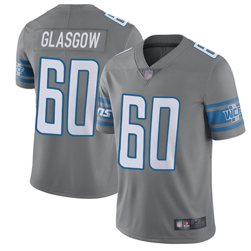 Detroit Lions Limited Steel Men Graham Glasgow Jersey NFL Football #60 Rush Vapor Untouchable